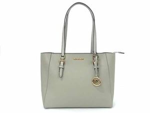 1円 ■極美品■ MICHAEL KORS マイケルコース レザー ポーチ付き ハンドバッグ トートバッグ ショルダー 肩掛け グレー系 AW6922