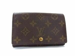 1円 ■美品■ LOUIS VUITTON ルイヴィトン M61730 モノグラム ポルトモネビエ トレゾール 二つ折り 財布 ウォレット ブラウン系 FA5876