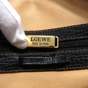 1円 ■美品■ LOEWE ロエベ レザー ハンドバッグ トート 手提げかばん レディース ブラック系 BI1866の画像5