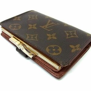 1円 ■美品■ LOUIS VUITTON ルイヴィトン モノグラム ヴィエノワ USA アメリカ製 がま口 二つ折り 財布 ウォレット ブラウン系 BI2104の画像2