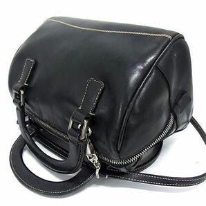 1円 PRADA プラダ レザー 2WAY ハンドバッグ ショルダーバッグ 斜め掛けかばん レディース ブラック系 AZ1257の画像3