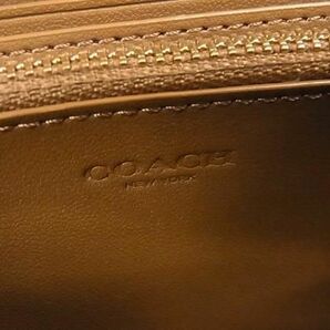 1円 ■極美品■ COACH コーチ シグネチャー PVC ラウンドファスナー 長財布 ウォレット 小銭入れ 札入れ レディース ベージュ系 FA2784の画像5