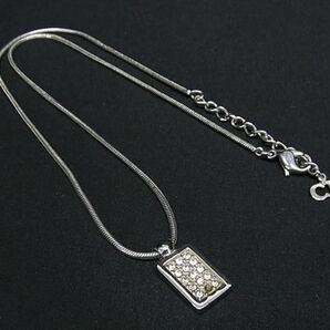 1円 ■美品■ ChristianDior ディオール トロッター ラインストーン ネックレス ペンダント アクセサリー レディース シルバー系 FC1710の画像1