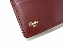 1円 ■美品■ Cartier カルティエ マストライン レザー 二つ折り 長財布 ウォレット 小銭入れ 札入れ レディース ボルドー系 AX5756_画像6