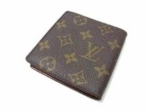 1円 LOUIS VUITTON ヴィトン M60905 モノグラム ポルトビエ カルト ブルー 二つ折り 財布 ウォレット ブラウン系 AW4332_画像2