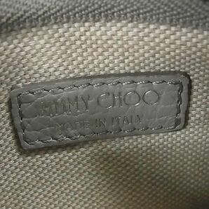 1円 ■美品■ JIMMY CHOO ジミーチュウ ナンシー スタースタッズ レザー キーリング付き コインケース コインパース グレー系 AW7016の画像5