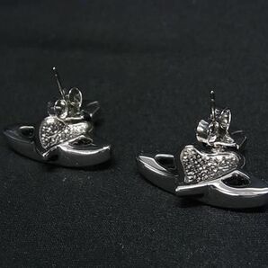 1円 ■極美品■ Vivienne Westwood ヴィヴィアンウエストウッド ディアマンテ オーブ ピアス アクセサリー シルバー系×ブラック系 AW5912の画像2