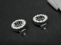 1円 ■極美品■ ChristianDior クリスチャンディオール ラインストーン クリップ式 イヤリング アクセサリー シルバー系 AW6444_画像1