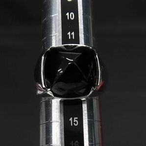1円 ■美品■ Baccarat バカラ オニキス SV925 リング 指輪 アクセサリー 約13号 メンズ レディース シルバー系 AW7729の画像3