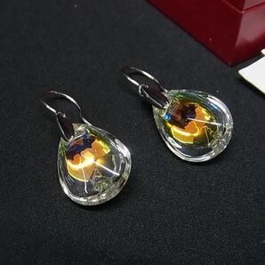 1円 ■極美品■ Baccarat バカラ プシデリック イリゼ クリスタルガラス×SV925 ピアス アクセサリー レディース オーロラ系 AW7987の画像1