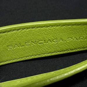 1円 BALENCIAGA バレンシアガ レザー キーリング キーホルダー チャーム メンズ レディース グリーン系×シルバー系 AW7924の画像3