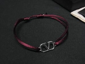 1円 ■新品■未使用■ VALENTINO GARAVANI ヴァレンティノ ガラヴァーニ ブレスレット アクセサリー ボルドー系×シルバー系 AW8029