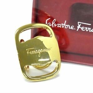 1円 ■極美品■ Salvatore Ferragamo フェラガモ ヴァラ スカーフリング スカーフ留め アクセサリー レディース ゴールド系 BJ2327の画像1