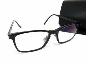 1円 ■美品■ SAINT LAURENT サンローラン 187 SLIM 001 53□18-150 メガネ 眼鏡 メンズ レディース ブラック系 FA4332