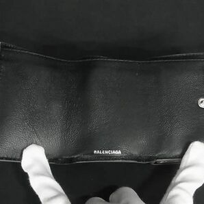 1円 ■新品同様■ BALENCIAGA バレンシアガ 551921 エブリデイ レザー ラメ 三つ折り 財布 ウォレット レディース シルバー系 FA5300の画像4