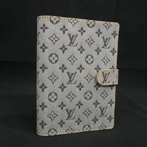 1円 ■美品■ LOUIS VUITTON ルイヴィトン R20905 モノグラムミニ アジェンダPM 6穴式 手帳カバー スケジュール帳 ネイビー系 FA5043の画像1