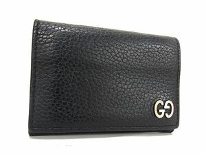 1円 ■美品■ GUCCI グッチ 473923 レザー カードケース パスケース カード入れ 名刺入れ レディース メンズ ブラック系 FA5822