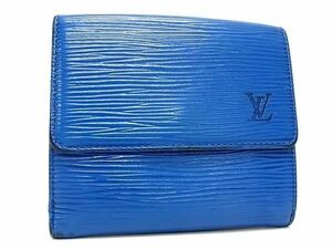 1円 LOUIS VUITTON ルイヴィトン M63485 エピ ポルトモネ ビエ カルトクレディ 三つ折り 財布 ウォレット 小銭入れ トレドブルー FA5845