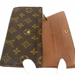 1円 ■美品■ LOUIS VUITTON ルイヴィトン M61725 モノグラム ポシェット ポルトモネ クレディ 二つ折り 長財布 ブラウン系 BJ2600の画像3