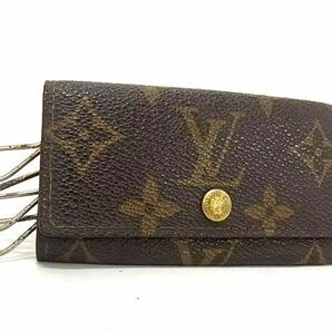 1円 LOUIS VUITTON ルイヴィトン M62631 モノグラム ミュルティクレ4 4連 キーケース 鍵入れ レディース メンズ ブラウン系 DA6883の画像1