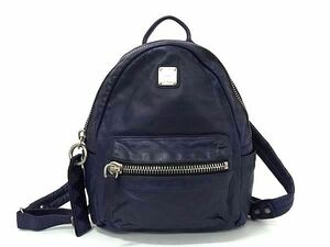 1 jpy MCM M si- M leather rucksack Day Pack men's lady's navy series BI2047