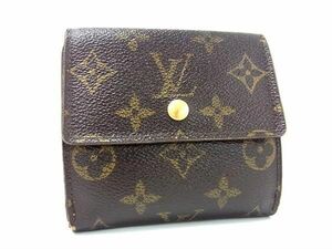 1円 LOUIS VUITTON ルイヴィトン M61652 モノグラム ポルトモネ ビエ カルトクレディ 三つ折り 財布 ウォレット ブラウン系 FA2217