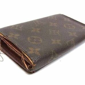 1円 LOUIS VUITTON ルイヴィトン M61730 モノグラム ポルトモネビエ トレゾール 二つ折り 財布 ウォレット レディース ブラウン系 FC0926の画像2