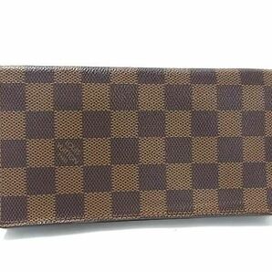 1円 ■美品■ LOUIS VUITTON ルイヴィトン N60825 ダミエ ポルト カルト クレディ 二つ折り 長財布 ウォレット 札入れ ブラウン系 FC0931の画像1