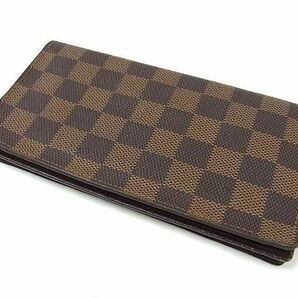 1円 ■美品■ LOUIS VUITTON ルイヴィトン N60825 ダミエ ポルト カルト クレディ 二つ折り 長財布 ウォレット 札入れ ブラウン系 FC0931の画像2