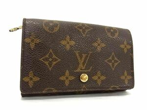 1円 ■美品■ LOUIS VUITTON ルイヴィトン M61730 モノグラム ポルトモネビエ トレゾール 二つ折り 財布 ウォレット ブラウン系 FC1206