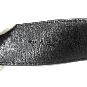 1円 BOTTEGA VENETA ボッテガヴェネタ イントレチャート レザー 表記サイズ 95CM 38IN ベルト レディース メンズ ブラック系 FC2124の画像4