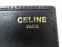 1円 ■美品■ CELINE セリーヌ トリオンフ レザー 三つ折り 財布 コンパクト ウォレット 札入れ 小銭入れ カード入れ ブラック系 FB0259_画像7