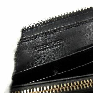 1円 ■美品■ BOTTEGA VENETA ボッテガヴェネタ イントレチャート レザー ラウンドファスナー 長財布 ウォレット ブラック系 AW4886の画像5