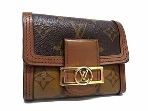 1円 LOUIS VUITTON ルイヴィトン M68725 モノグラムリバース ポルトフォイユ ドーフィーヌコンパクト 財布 ウォレット ブラウン系 FA3541