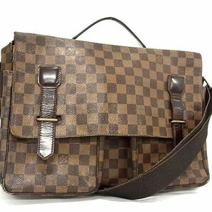 1円 LOUIS VUITTON ルイヴィトン N42270 ダミエ ブロードウェイ 2WAY クロスボディ ショルダー ハンドバッグ ブラウン系 AW3479の画像1