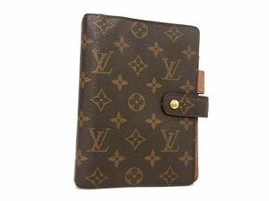 1円 ■美品■ LOUIS VUITTON ルイヴィトン R20105 モノグラム アジェンダMM 6穴式 手帳カバー スケジュール帳 ブラウン系 FC3449