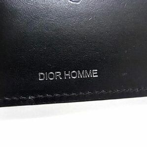 1円 DIOR HOMME ディオールオム パテントレザー 二つ折り 財布 ウォレット メンズ 紳士 ブラック系 AW7272の画像6