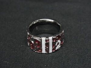 1円 ■美品■ ChristianDior ディオール トロッター リング 指輪 アクセサリー サイズ 6 (約12号) シルバー系×ピンク系 AW6382