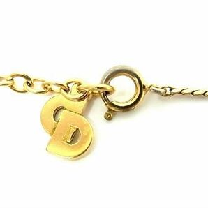 1円 ■美品■ ChristianDior ディオール ヴィンテージ ラインストーン CDロゴ ネックレス ペンダント アクセサリー ゴールド系 BJ2124の画像4