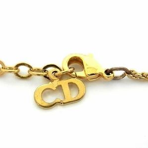 1円 ■美品■ ChristianDior クリスチャンディオール ヴィンテージ CDロゴ ラインストーン ネックレス アクセサリー ゴールド系 FA4328の画像4