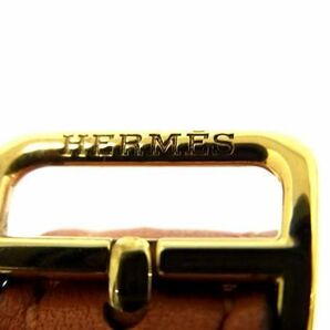 1円 ■極美品■ HERMES エルメス サンチュール レザー ゴールド金具 ベルトモチーフ スカーフリング □I刻印 オレンジ系 FA5361の画像3