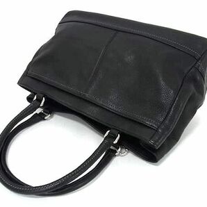 1円 ■美品■ COACH コーチ F23280 レザー ターンロック ショルダーバッグ トートバッグ 肩掛け レディース ブラック系 BJ2677の画像3