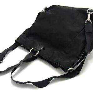 1円 ■極美品■ agnes b. アニエスベー ナイロン×レザー 2WAY ショルダーバッグ リュックサック バックパック ブラック系 BJ3004の画像3