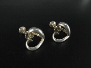4*Cyondosi-SV925 Heart screw type earrings accessory lady's silver group DD5550