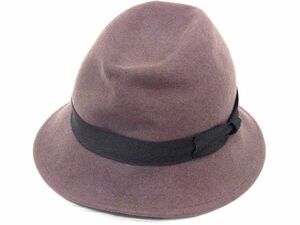 ■極美品■ CA4LA カシラ ウール100％ リボン 帽子 ハット レディース メンズ ブラウン系×ブラック系 DD6178