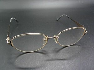 YVESSAINTLAURENT イヴサンローラン TI-P 55□16 135 度入り 眼鏡 メガネ レディース メンズ ゴールド系×クリア DE1371