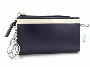 # new goods # unused # Calvin Klein Calvin Klein leather 5 ream key case key inserting card-case coin case change purse . navy series AS9584