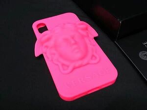 ■新品■未使用■ VERSACE ヴェルサーチ メデューサ ラバー iPhoneX/XS対応 アイフォンケース スマホケース ピンク系 BI1168