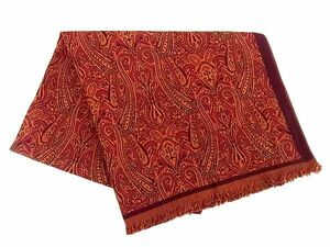 # new goods # unused # ETRO Etro cotton 100%peiz Lee pattern fringe bath towel beach towel brown group × red group BF7076
