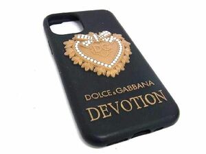 ■美品■ DOLCE＆GABBANA ドルチェ&ガッバーナ ラバー iPhone 11PRO 対応 アイフォンケース スマホケース レディース ブラック系 BJ0721